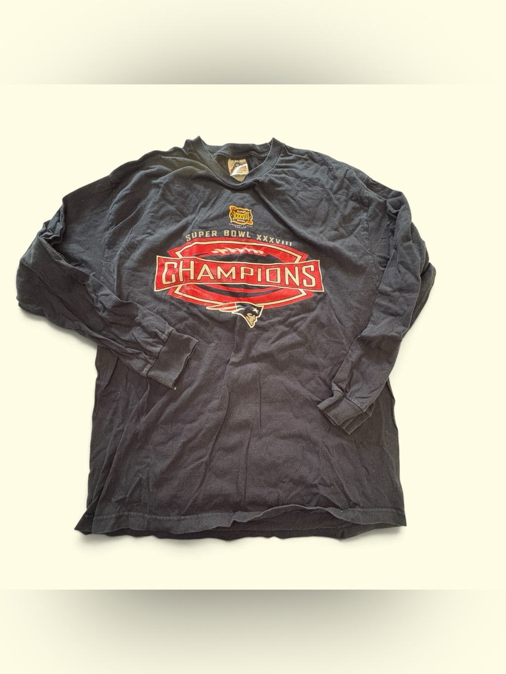 Vintage 2004 New England Patriots Super Bowl XXXVIII Champions Shirt XL Y2K